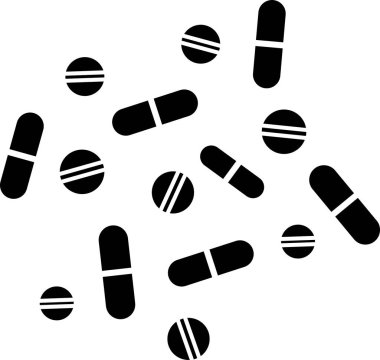 Siyah Tıp hapı veya tablet simgesi beyaz arka plan üzerinde izole. Kapsül hapı ve ilaç işareti. Eczane tasarımı. Vektör İllüstrasyonu