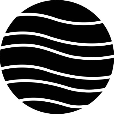 Siyah Jüpiter gezegeni ikonu beyaz arkaplanda izole edilmiş. Vektör İllüstrasyonu