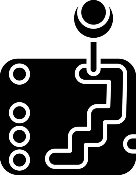 Zwarte Versnellingspook pictogram geïsoleerd op witte achtergrond. Transmissie icoon. Vector Illustratie — Stockvector