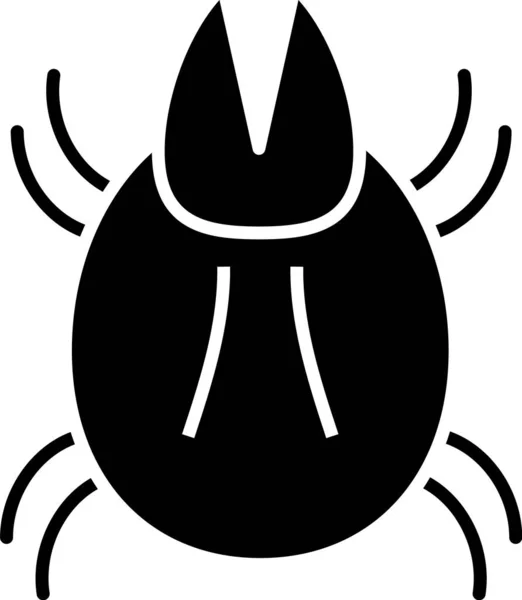 Czarna ikona roztoczy pasożyta odizolowana na białym tle. Ilustracja wektora — Wektor stockowy