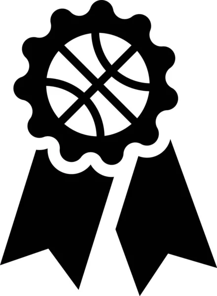Black Basketball award icoon geïsoleerd op witte achtergrond. Vector Illustratie — Stockvector