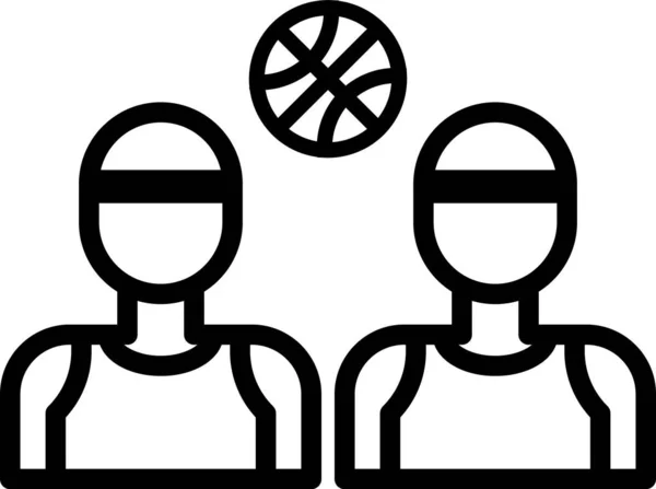 Zwarte basketbalspelers pictogram geïsoleerd op witte achtergrond. Vector Illustratie — Stockvector