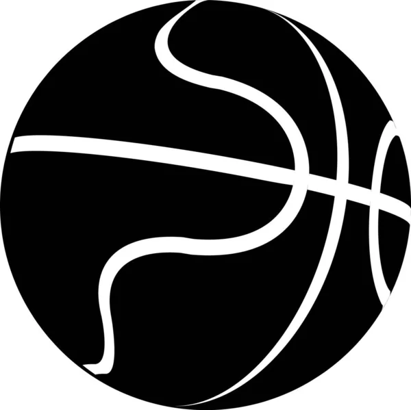 Svart Basket bollen ikon isolerad på vit bakgrund. Sportsymbol. Vektor Illustration — Stock vektor