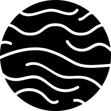 Siyah Gezegen Venüs simgesi beyaz arkaplanda izole edilmiş. Vektör İllüstrasyonu