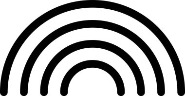 Beyaz arka planda izole edilmiş bulut simgesine sahip Siyah Gökkuşağı. Vektör İllüstrasyonu