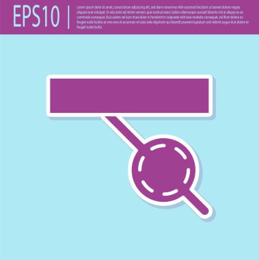 Retro mor korsan göz bandı simgesi turkuaz arka planda izole edildi. Korsan aksesuarı. Vektör İllüstrasyonu