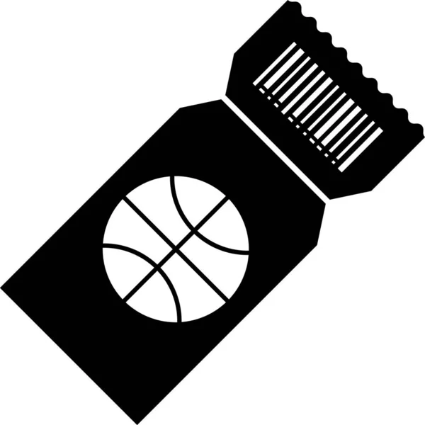 Black Basketball game ticket icon isolated on white background (en inglés). Ilustración vectorial — Archivo Imágenes Vectoriales