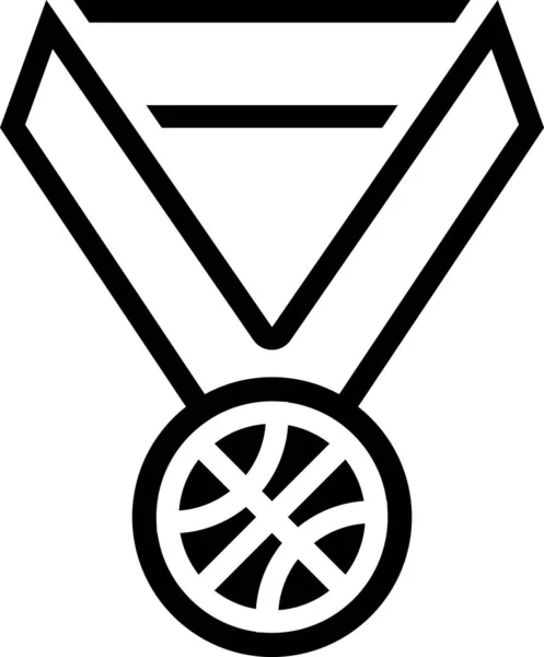 Black Basketball medal з стрічковою іконою, ізольованою на білому тлі. Векторний приклад — стоковий вектор