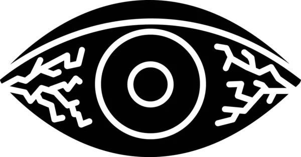 Černé načervenalé oko v důsledku virové, bakteriální nebo alergické konjunktivitidy ikony izolované na bílém pozadí. Vektorová ilustrace — Stockový vektor