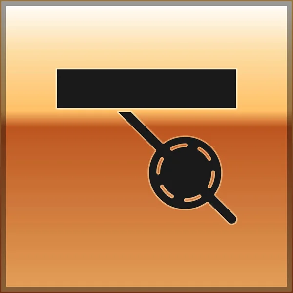 Svart Pirate ögonlapp ikon isolerad på guld bakgrund. Pirat medhjälpare. Vektor Illustration — Stock vektor