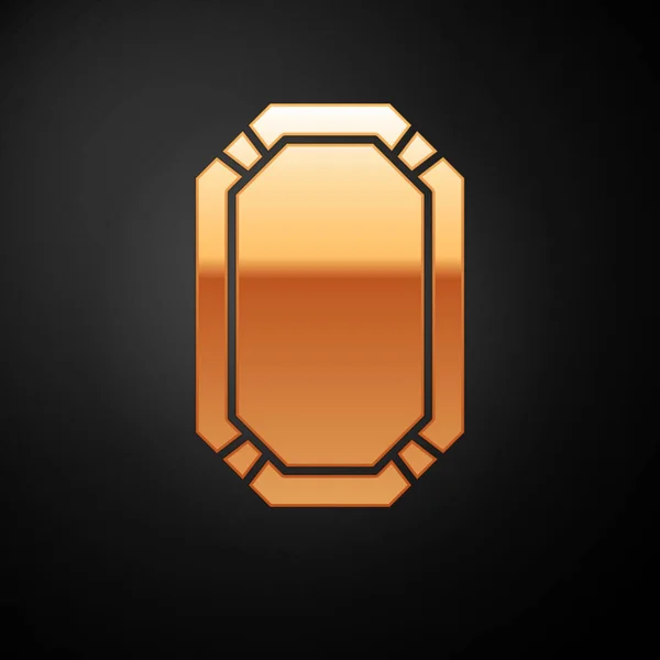 Gold Pokertisch Symbol isoliert auf schwarzem Hintergrund. Vektorillustration — Stockvektor