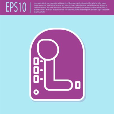 Retro mor vites değiştirici simgesi turkuaz arka planda izole edildi. İletişim simgesi. Vektör İllüstrasyonu