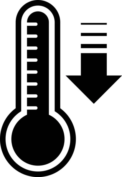 Термометр чорної метеорології вимірює тепло і холодний ікон, ізольований на білому тлі. Обладнання термометра показує жарку або холодну погоду. Векторний приклад — стоковий вектор
