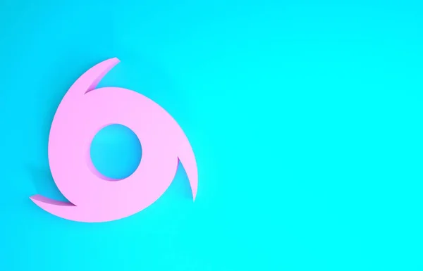 Pink Tornado icon isolated on blue background. Cyclone, whirlwind, storm funnel, hurricane wind or twister weather icon. Minimalism concept. 3d illustration 3D render — Stock Photo, Image