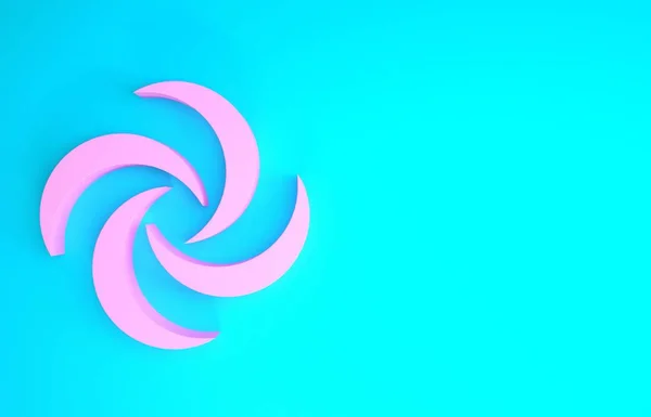 Pink Tornado icon isolated on blue background. Cyclone, whirlwind, storm funnel, hurricane wind or twister weather icon. Minimalism concept. 3d illustration 3D render — Stock Photo, Image