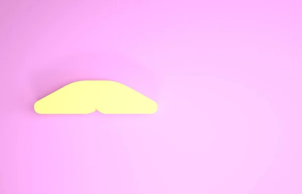 Icono de pastel casero amarillo aislado sobre fondo rosa. Concepto minimalista. 3D ilustración 3D render — Foto de Stock