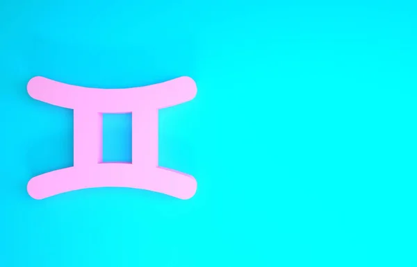 Pinkfarbenes Sternzeichen-Symbol auf blauem Hintergrund. astrologische Horoskopsammlung. Minimalismus-Konzept. 3D Illustration 3D Renderer — Stockfoto