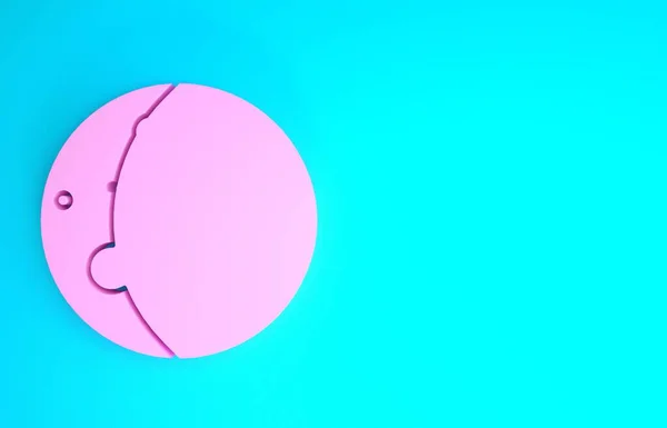 Pink Eclipse van de zon pictogram geïsoleerd op blauwe achtergrond. Een totale sonar verduistering. Minimalisme concept. 3d illustratie 3d renderen — Stockfoto