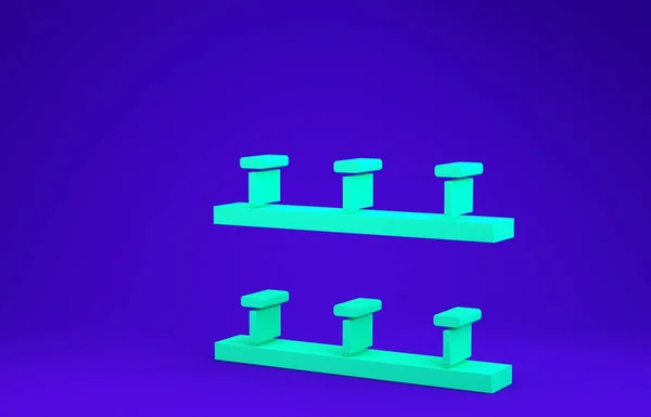 Green Automatische Bewässerungsregner Symbol isoliert auf blauem Hintergrund. Gießgeräte. Gartenelement. Sprühpistole Ikone. Minimalismus-Konzept. 3D Illustration 3D Renderer — Stockfoto