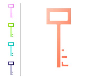 Coral Pirate anahtar simgesi beyaz arkaplanda izole edildi. Renk simgelerini ayarla. Vektör İllüstrasyonu