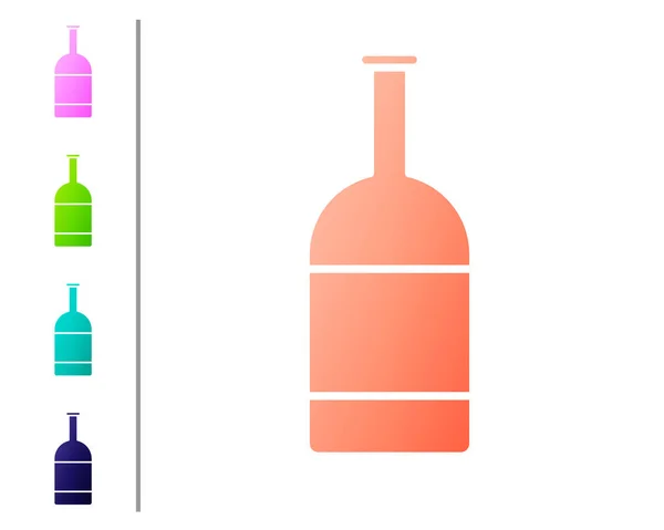 Icône bouteille de bière corail isolé sur fond blanc. Définir des icônes de couleur. Illustration vectorielle — Image vectorielle