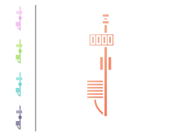 Coral Ícone de sensor autônomo isolado no fundo branco. Definir ícones de cor. Ilustração vetorial — Vetor de Stock