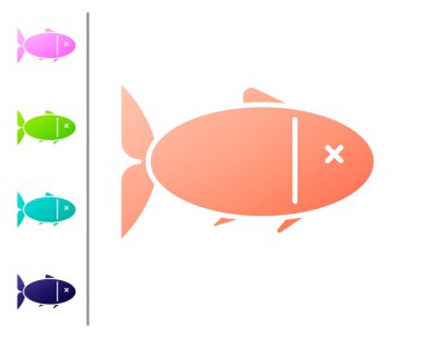 Mercan Balığı simgesi beyaz arkaplanda izole edilmiş. Renk simgelerini ayarla. Vektör İllüstrasyonu