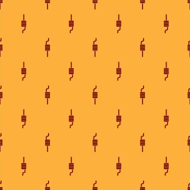 Kırmızı Araba susturucu simgesi kahverengi arka planda izole edilmiş. Egzoz borusu. Vektör İllüstrasyonu