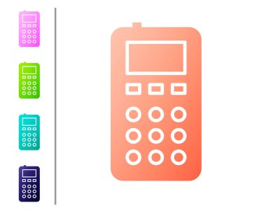 Mercan Uzaktan Kumanda simgesi beyaz arkaplanda izole edildi. Renk simgelerini ayarla. Vektör İllüstrasyonu