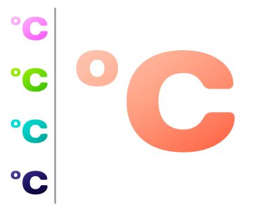 Beyaz arka planda izole edilmiş Coral Celsius ikonu. Renk simgelerini ayarla. Vektör İllüstrasyonu