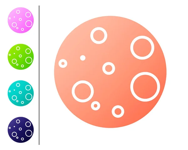 Icono de Coral Moon aislado sobre fondo blanco. Establecer iconos de color. Ilustración vectorial — Vector de stock