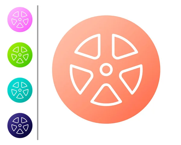 Coral Car wheel icon isolated on white background. Set color icons. Vector Illustration — Stock Vector