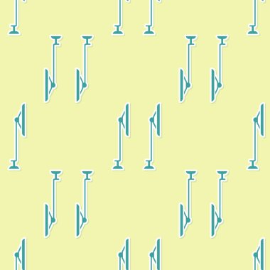 Yeşil Windscreen sileceği simgesi sarı arkaplanda izole edilmiş pürüzsüz desen. Vektör İllüstrasyonu