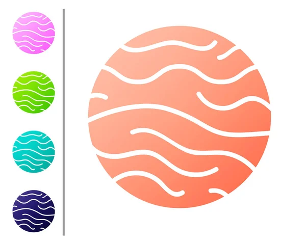 Icône Vénus Planète corail isolée sur fond blanc. Définir des icônes de couleur. Illustration vectorielle — Image vectorielle