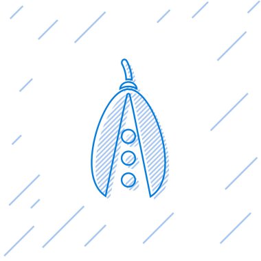 Mavi çizgili fasulye ikonu beyaz arka planda izole edilmiş. Vektör İllüstrasyonu