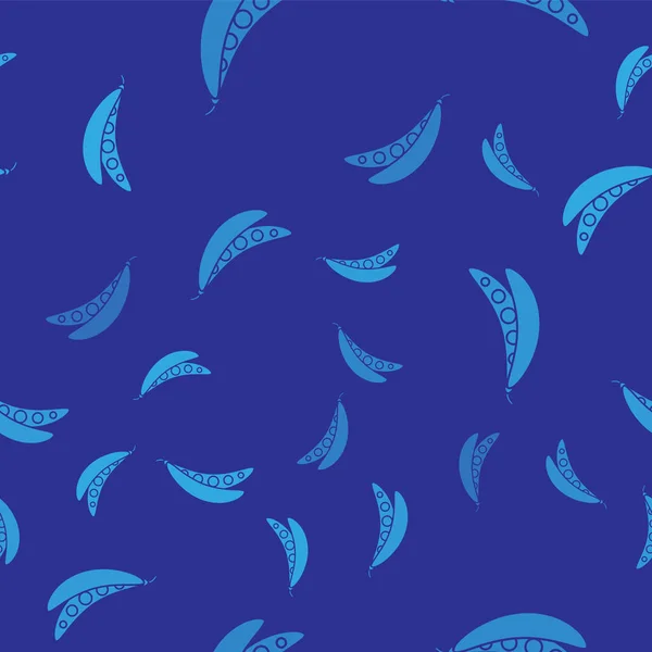 Blue Kidney frijoles icono aislado patrón sin costura sobre fondo azul. Ilustración vectorial — Vector de stock