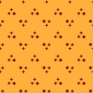 Kırmızı Kayan Yıldız simgesi kahverengi arka planda izole edilmiş. Göktaşı, göktaşı, kuyruklu yıldız, asteroid, yıldız ikonu. Vektör İllüstrasyonu