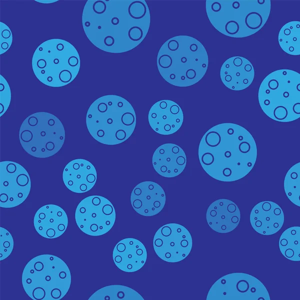 Blaues Mond-Symbol isoliert nahtlose Muster auf blauem Hintergrund. Vektorillustration — Stockvektor