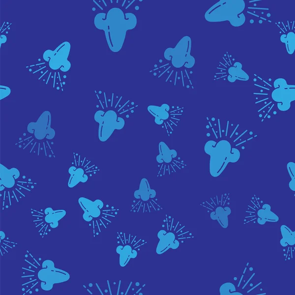 Mavi burun ikonu mavi arka planda izole edilmiş kusursuz desen. Rhinitis semptomları, tedavi. Burun ve hapşırma. Burun hastalıkları. Vektör İllüstrasyonu — Stok Vektör