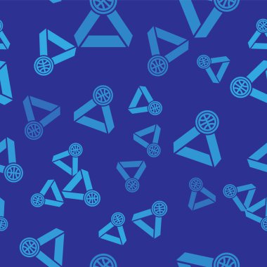 Mavi basketbol madalyası, mavi arka planda izole edilmiş kurdele ikonu var. Vektör İllüstrasyonu