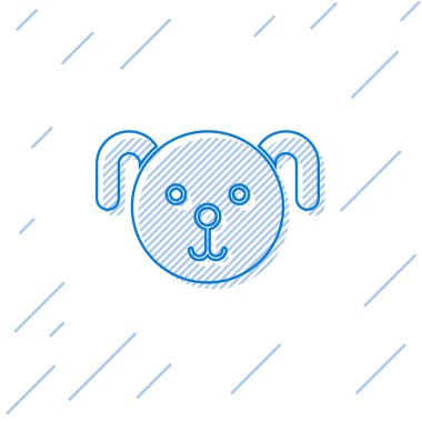 Mavi çizgi köpek burcu simgesi beyaz arka planda izole edildi. Astrolojik yıldız falı koleksiyonu. Vektör İllüstrasyonu