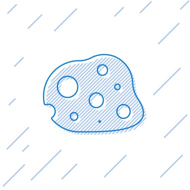 Mavi çizgi göktaşı simgesi beyaz arkaplanda izole edildi. Vektör İllüstrasyonu