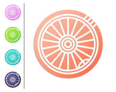 Mercan Araba Tekerleği simgesi beyaz arkaplanda izole edilmiş. Renk simgelerini ayarla. Vektör İllüstrasyonu