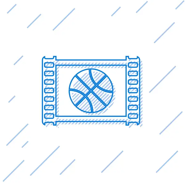 Blaue Linie Basketballspiel Video-Symbol isoliert auf weißem Hintergrund. Vektorillustration — Stockvektor