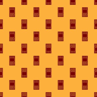 Kırmızı Hesap Ekran Simgesi Oluştur kahverengi arkaplan üzerinde izole edilmiş pürüzsüz desen. Vektör İllüstrasyonu