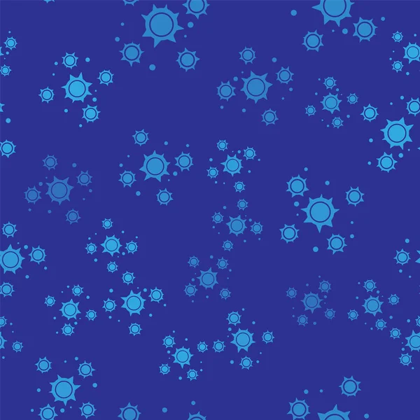 Niebieski bakterie ikona na białym tle bez szwu wzór na niebieskim tle. Bakterie i zarazki, powodując chorobę mikroorganizmów, rak komórek, drobnoustroje, wirus, grzyby. Ilustracja wektorowa — Wektor stockowy
