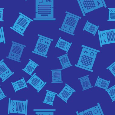 Mavi KHK, kağıt, parşömen, parşömen ikonu mavi arkaplanda izole edilmiş pürüzsüz desen. Vektör İllüstrasyonu