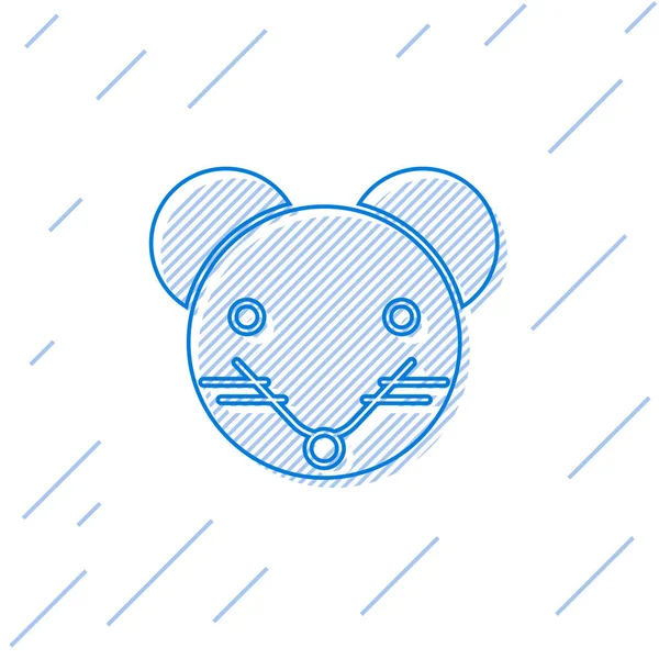 Kék vonal Patkány állatöv jel ikon elszigetelt fehér alapon. Asztrológiai horoszkóp gyűjtemény. Vektorillusztráció — Stock Vector