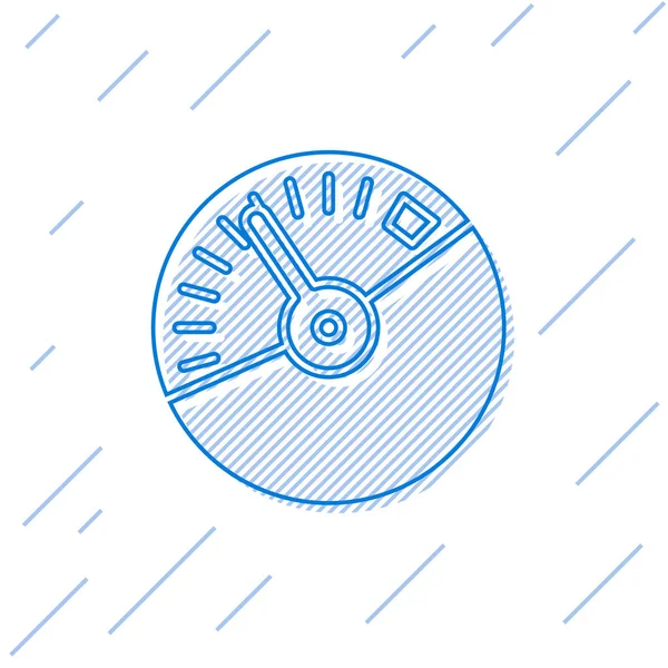 Blaue Linie Tacho Symbol isoliert auf weißem Hintergrund. Vektorillustration — Stockvektor