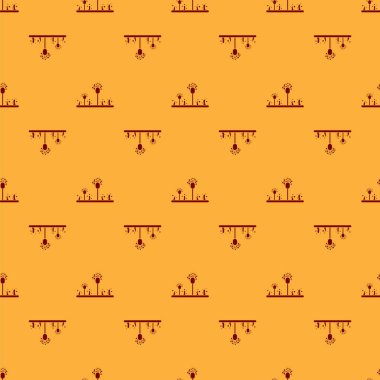 Kırmızı Küf simgesi kahverengi arkaplanda izole edilmiş. Vektör İllüstrasyonu